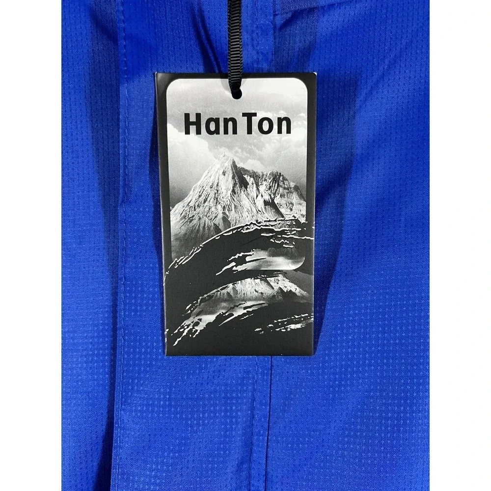 NEW Han Ton Jacket Coat Men's SZ 2XL XXL Blue Black Removable Hood‎ Puffer